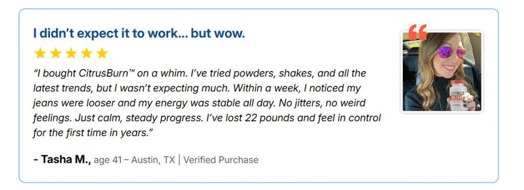 Positive review about weight loss product.